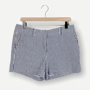 Sandro Seersucker blue white stripe Shorts sz 10 NWT